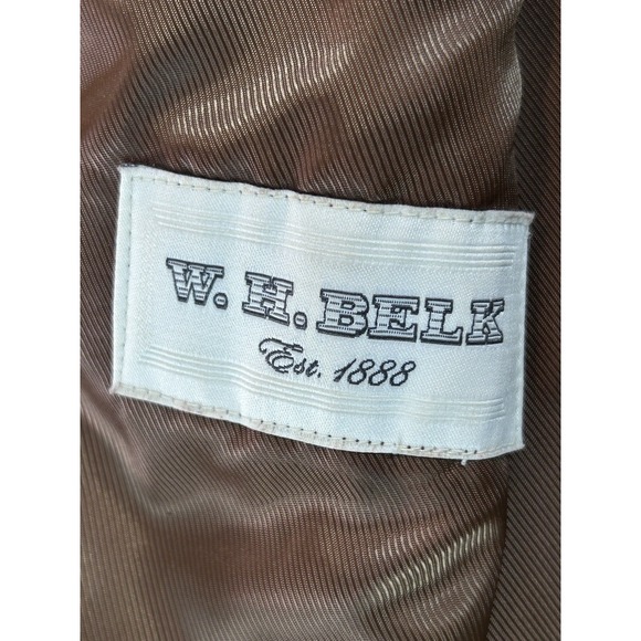 WH Belk Blazer Vtg Men 44L GOAT Suede Leather Brown - Picture 8 of 16